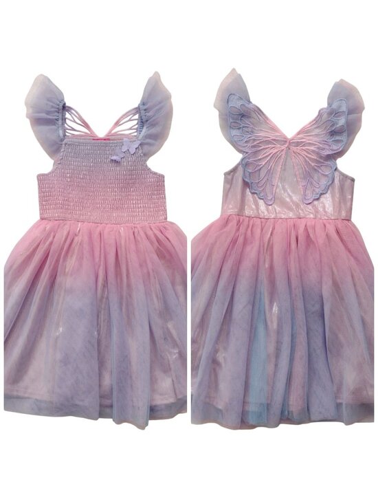 Zunie Other - Zunie Girls Pink Purple Butterfly Dress Sz 6 Tulle Ombre Layers Party Dress